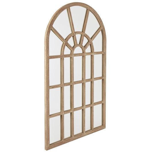 ARCHED WOODEN PANEL MIRROR