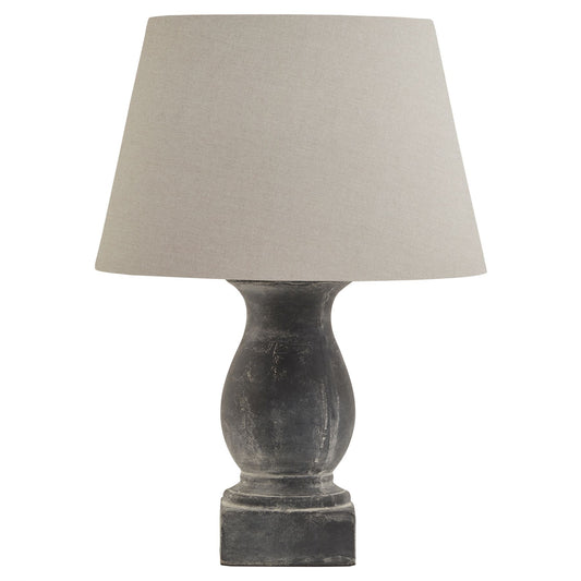 ANTIQUE GREY PILLAR TABLE LAMP