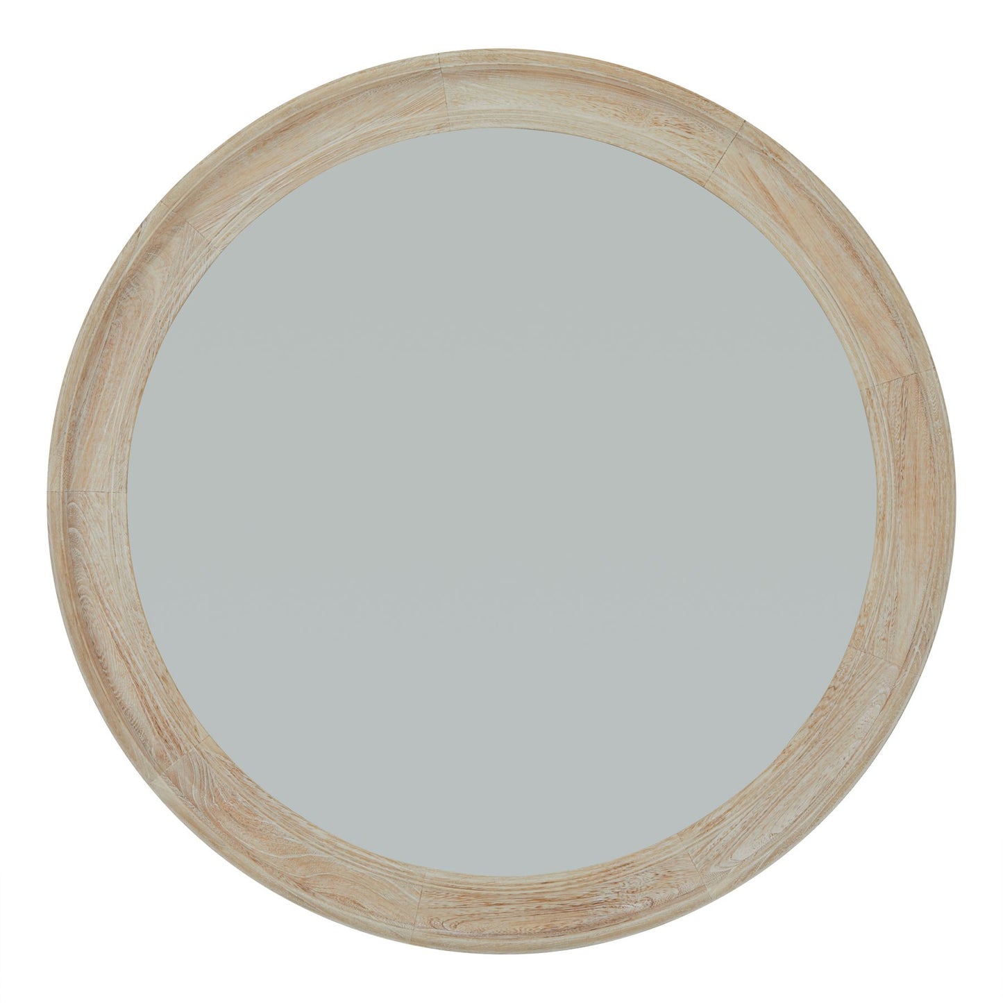 WASHED ROUND WOODEN FRAMED MIRROR (pre order for end of may delivery)