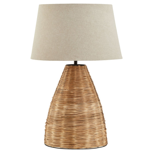 LARGE WICKER TABLE LAMP